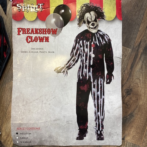 Freak show Clown Spirit Halloween Costume - Picture 2 of 8